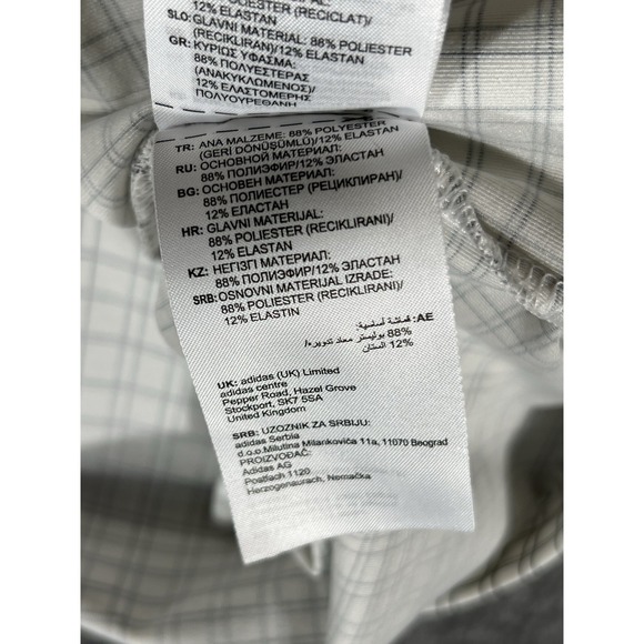 ADIDAS Prime Green Golf Polo Shirt Performance White Black Pattern Mens XL‎ - Picture 4 of 6